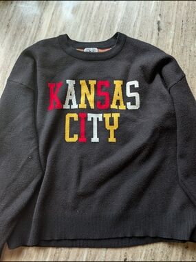 Kansas City Crewneck Sweater - Black with Red, Yellow & White Lettering